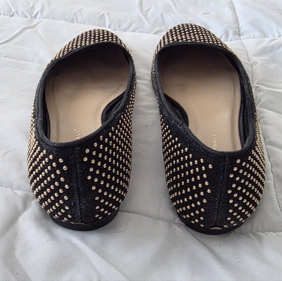 Loeffler Randall Black and Gold Studded Flats - Picture 2 of 6